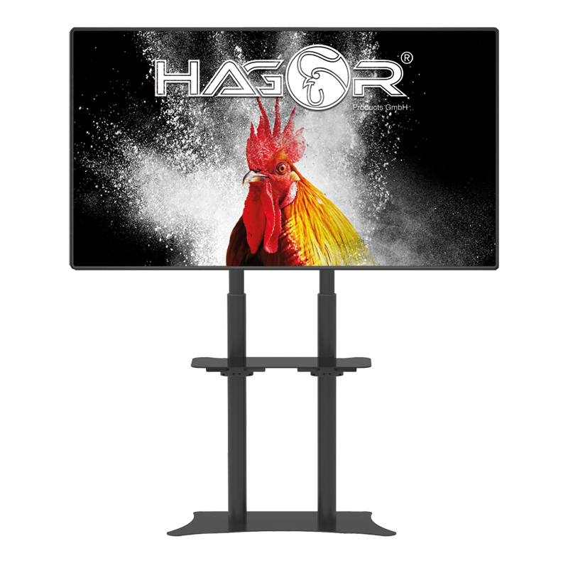 Hagor Braclabs Stand Floorbase HD - höhenverstellbares Schwerlast Standsystem - 65-100 Zoll - VESA 1000x600mm - max. 100 kg - Schwarz