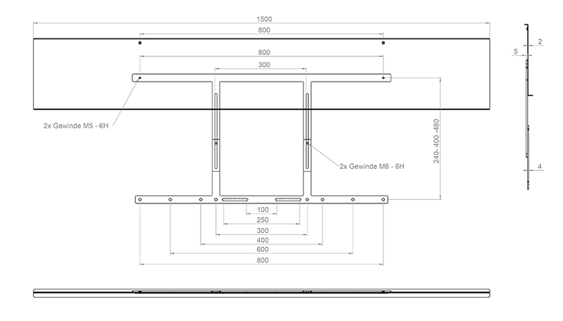 Hagor 2920 Nureva HDL300 Adapter für 75-86 Zoll Displays