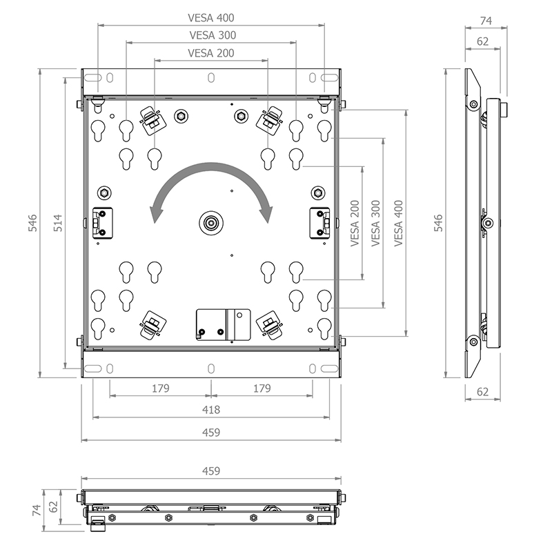 Hagor WH SA Flip - neig- und drehbare Wandhalterung für Samsung WM55H, WM55R und WM55B