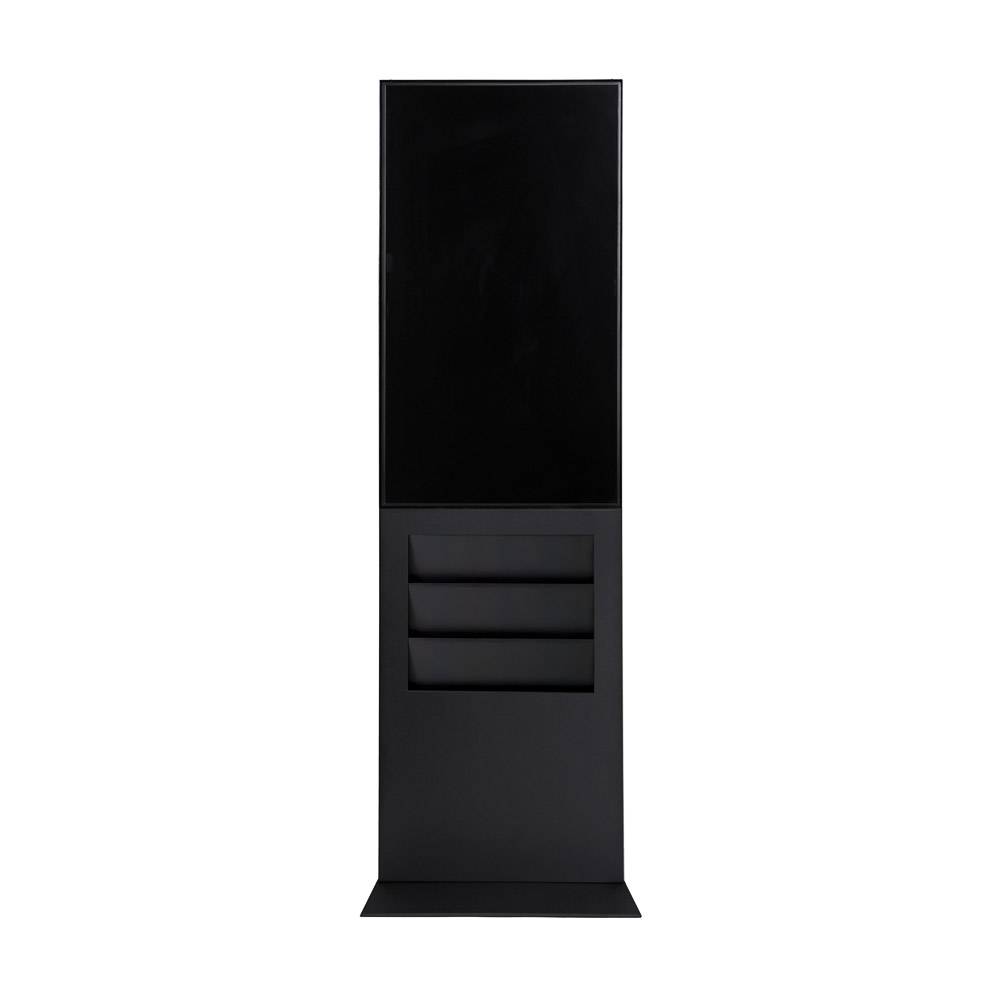 Digitale Infostele Smart Line Regal - Samsung QM43C Display - 6 x DIN A4 Prospektständer - 24/7 - Schwarz