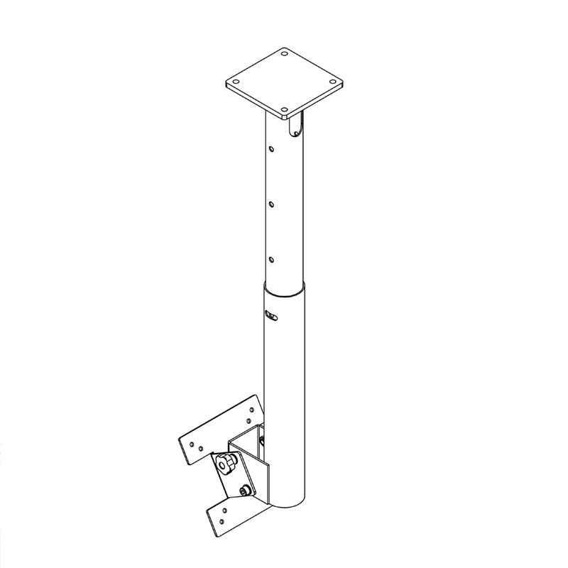 Hagor HA DH 400–700 L - verstellbare Deckenhalterung - 55-75 Zoll - VESA 800x600 - bis 50 kg - schwarz