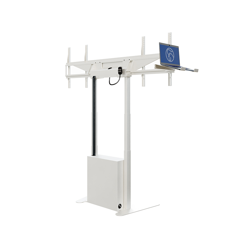 Hagor HP Twin Lift FS-DW - freistehendes, elektrisch höhenverstellbares Liftsystem für zwei Displays 'side-by-side' - 2x 46-65 Zoll - VESA 600x400mm -  bis 60kg pro Display - Weiss