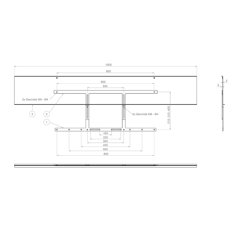 Hagor Nureva HDL 300 Adapter -  für 55-75 Zoll Displays - VESA 800mm