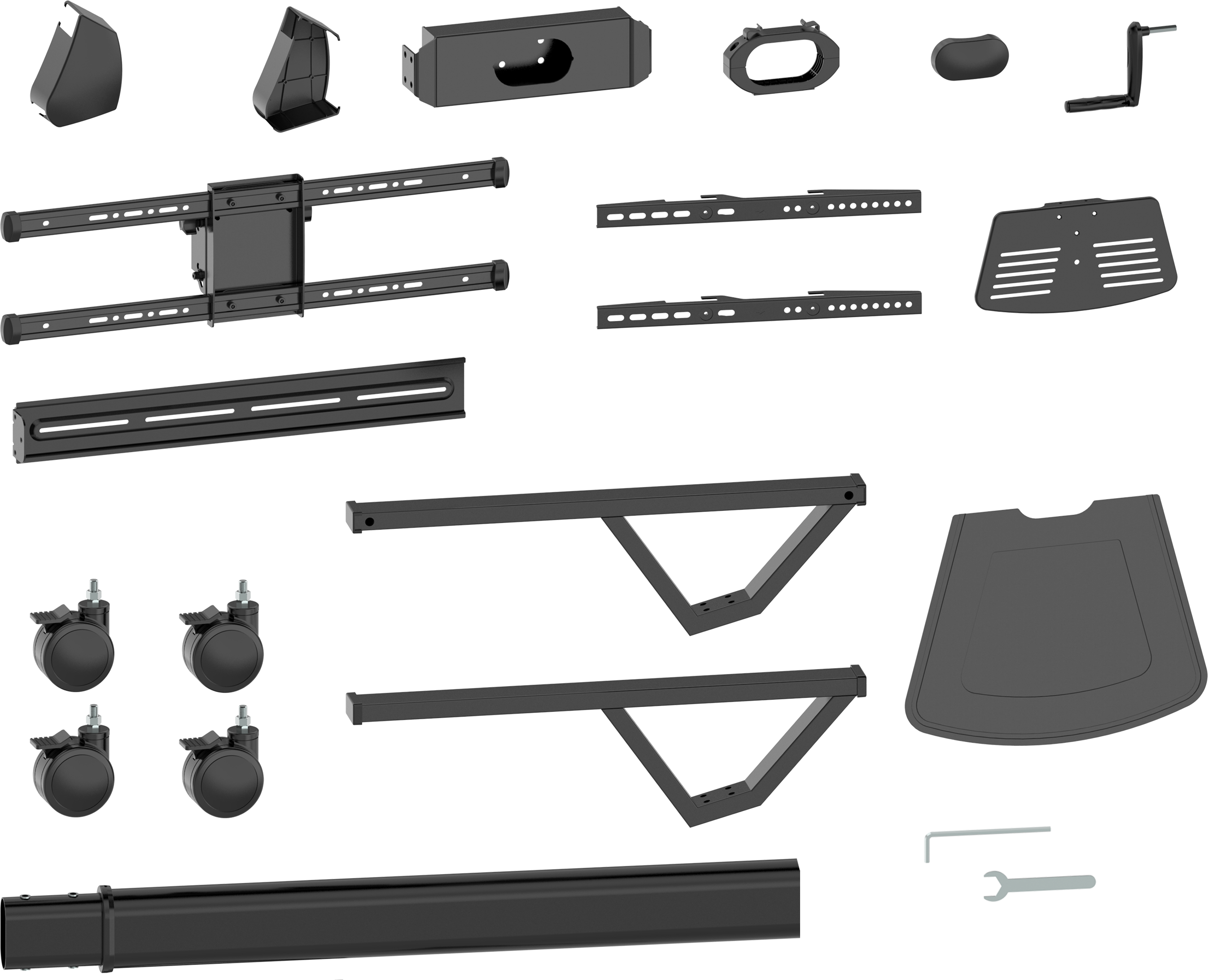 Vision VFM-F20 - höhenverstellbarer Rollwagen - 31-70 Zoll - VESA 600x400mm - bis 45kg - Schwarz