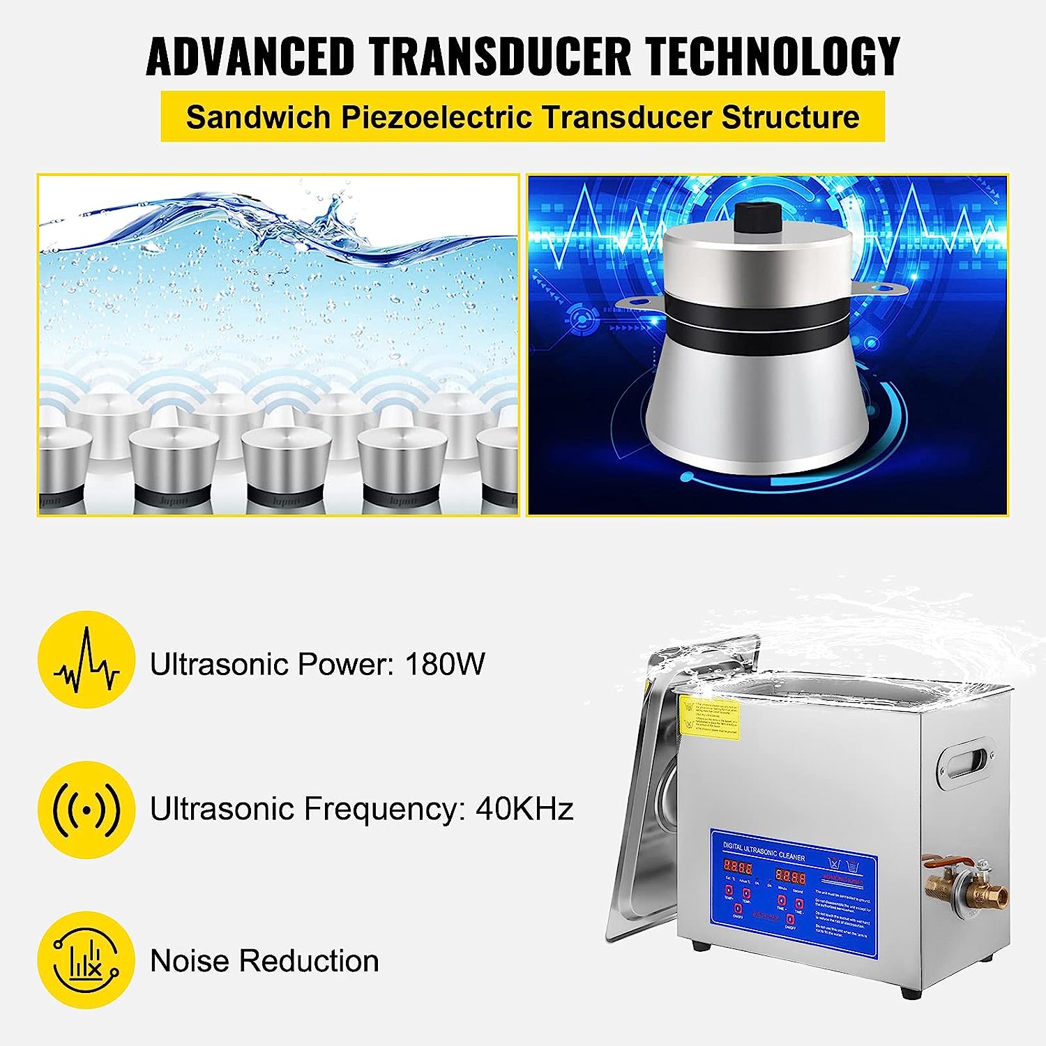 Ultraschallreiniger 6L - Ultraschallreinigungsgerät mit Heizung - perfekt für Sennheiser Personenführungsanlagen