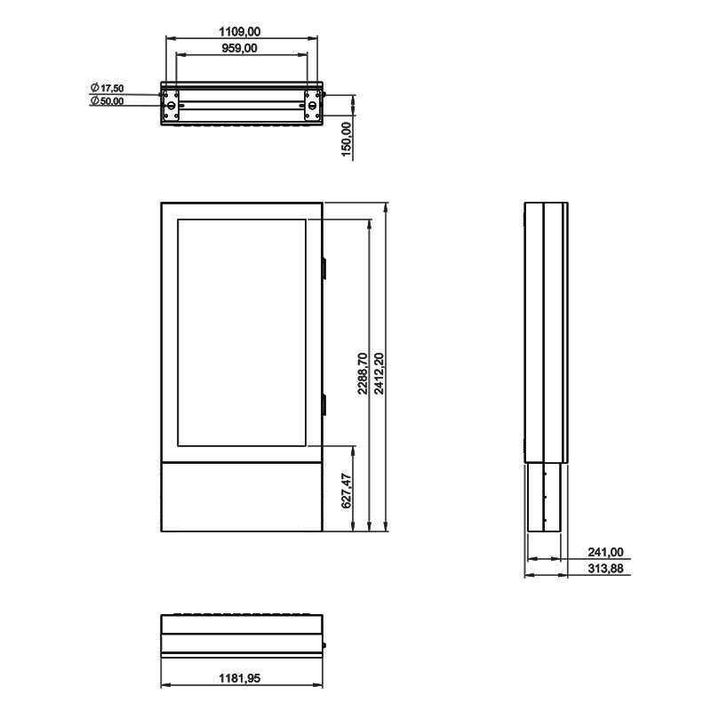 Hagor ScreenOut Eco Kiosk XL - Outdoor Stele inkl. Heizung und Lüftung - 75 Zoll - IP65 / IP54 - Vandalismusgeschützt - Hochformat