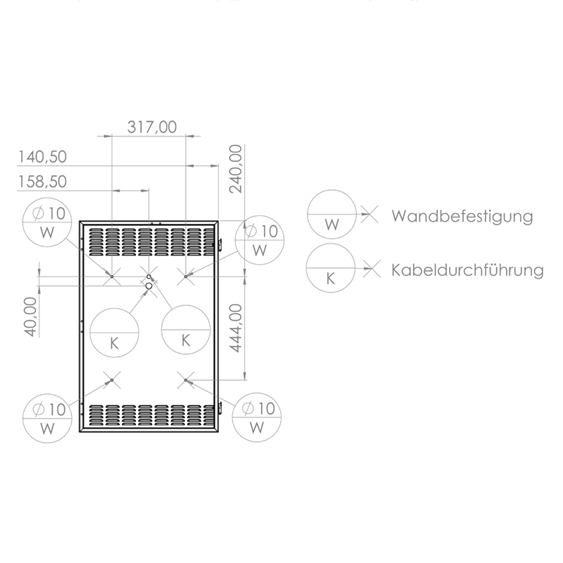 Hagor ScreenOut® Pro XS Portrait - 32 Zoll - Outdoorschutzgehäuse zur Wandmontage - inkl. Heizung & HQ-Lüftung - Schwarz