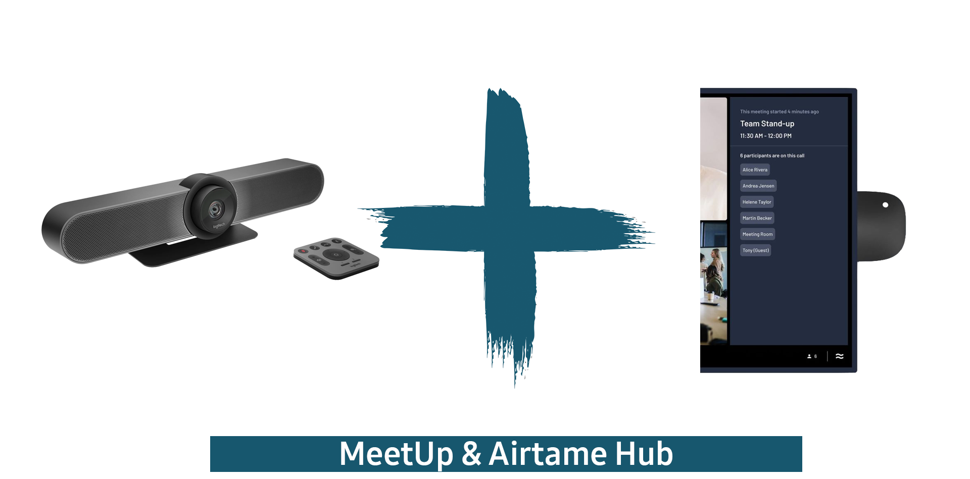 Bundle Logitech MeetUp & Airtame Hub - 4K Kamera und BYOM / BYOD - 1 Jahre Hybrid Cloud inklusive - für kleine Besprechungsräume