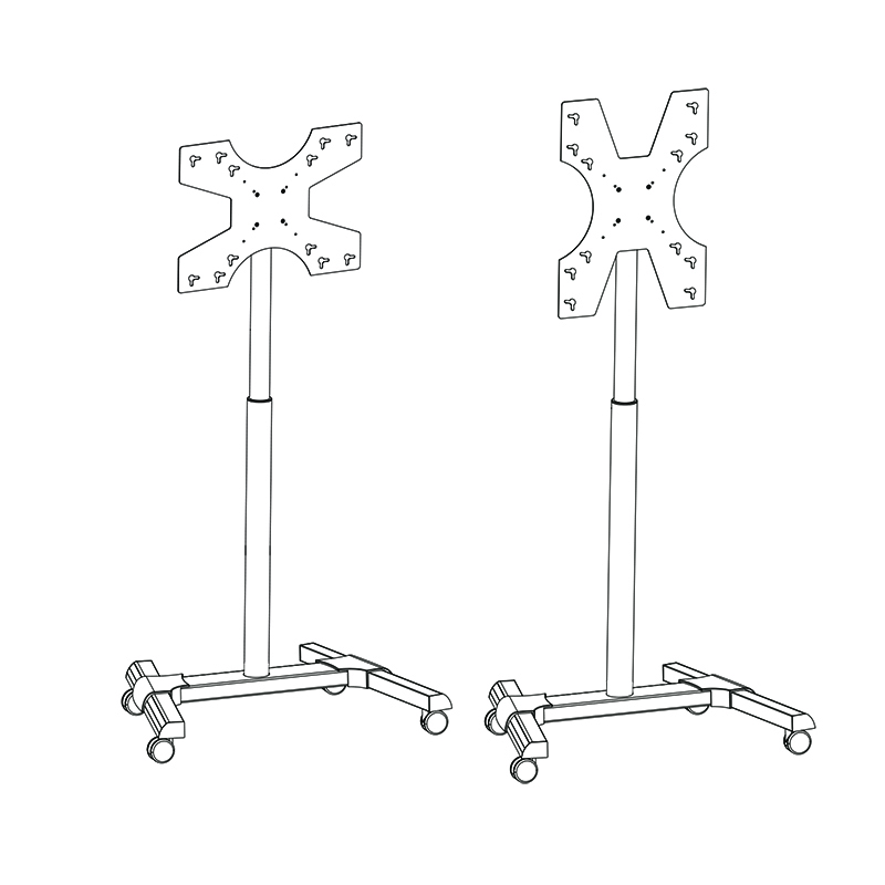 Hagor Braclabs-Stand Mobile - höhenverstellbarer Rollwagen - für Displays 32-55 Zoll - VESA 600x400mm - bis 35kg - Landscape / Portrait Schwarz