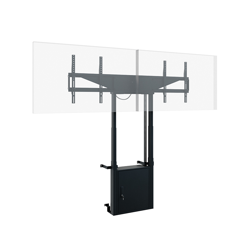 Hagor HP Twin Lift FW-DB - elektrisch höhenverstellbares Liftsystem zur Boden-Wand Montage - für zwei Displays 'side-by-side' - 2x 46-65 Zoll - VESA 600x400mm -  bis 60kg pro Display - Schwarz