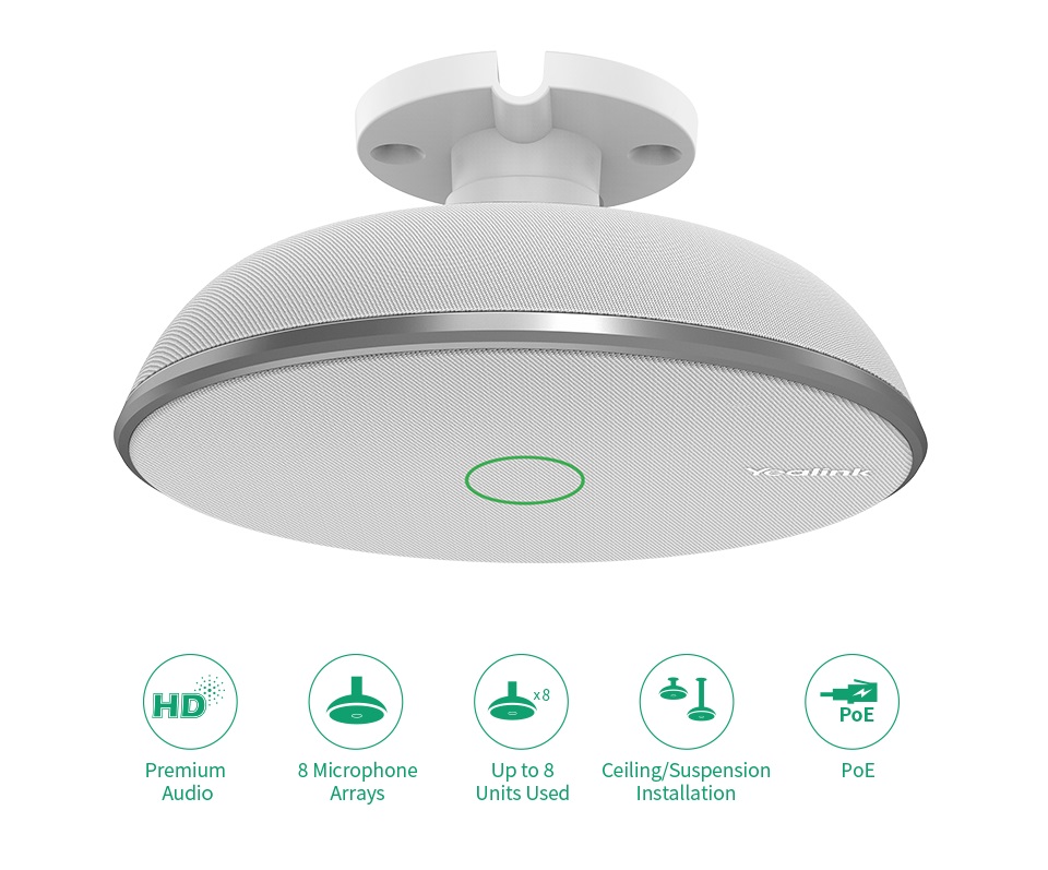 Yealink VCM38 - Deckenmikrofon-Array - für Konferenzsystem - Weiss