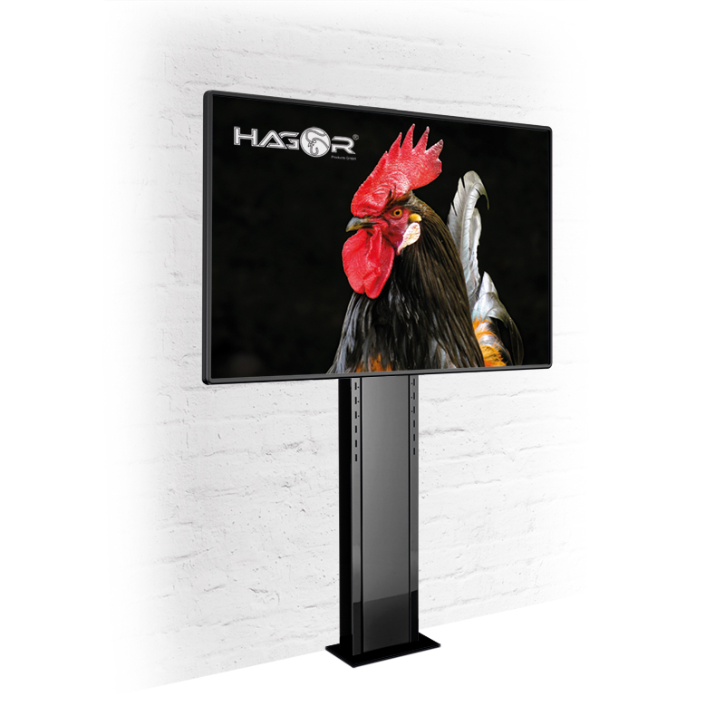 Hagor Info-Tower Wall - Standsystem zur Boden-Wandmontage - 46-84 Zoll - max. 80 kg - VESA 800x600mm - Schwarz