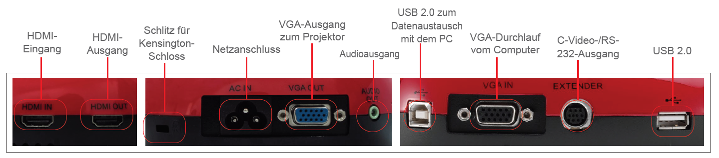 Lumens DC193 - Full HD Dokumentenkamera - 20x optischer Zoom - 30 fps - rot