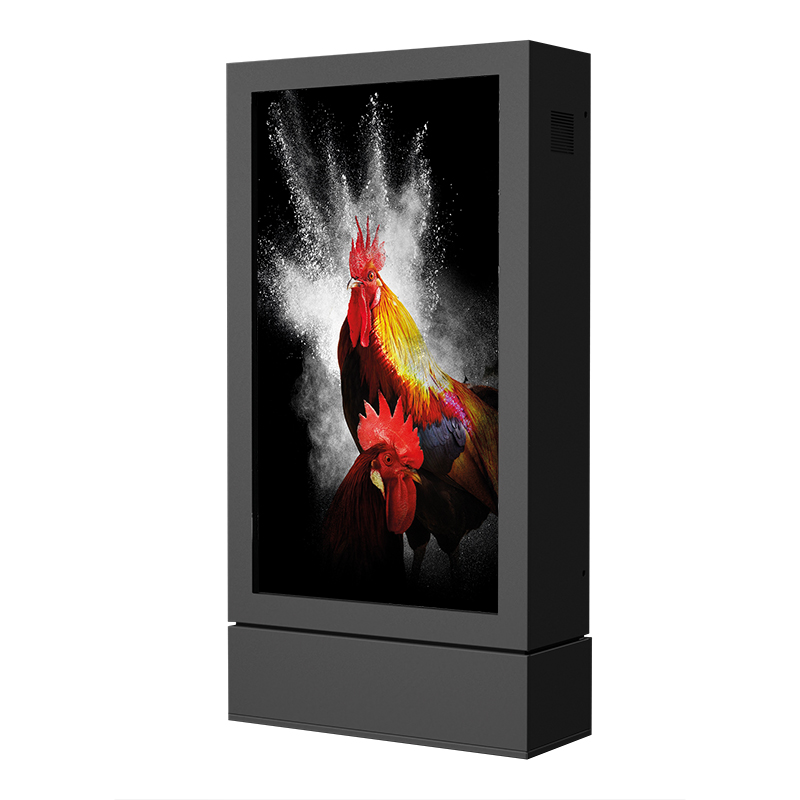 Hagor ScreenOut® Pro Back-to-Back - 75 Zoll - doppelseitige Outdoorstele mit Heizung und Lüftung - Hochformat - Schwarz