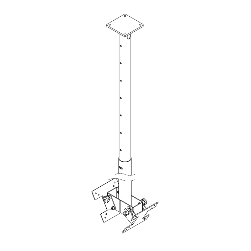 Hagor HA DH Duo L - verstellbare Deckenhalterung für 2 Displays "back-to-back" - 55-75 Zoll - VESA 800x600 - bis 2x 35 kg - schwarz